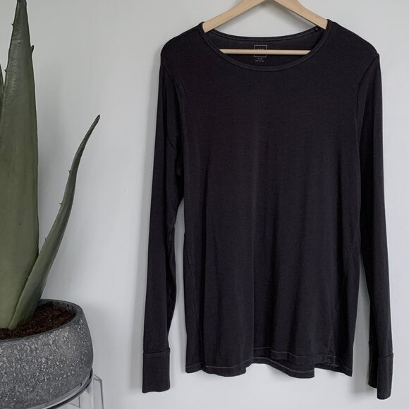 GAP Featherweight Long Sleeve V-neck T-Shirt Grey XL - Picture 2 of 4